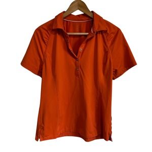 Clover by Betty Jones Performance Golf Polo Shirt Athletic‎ Orange L